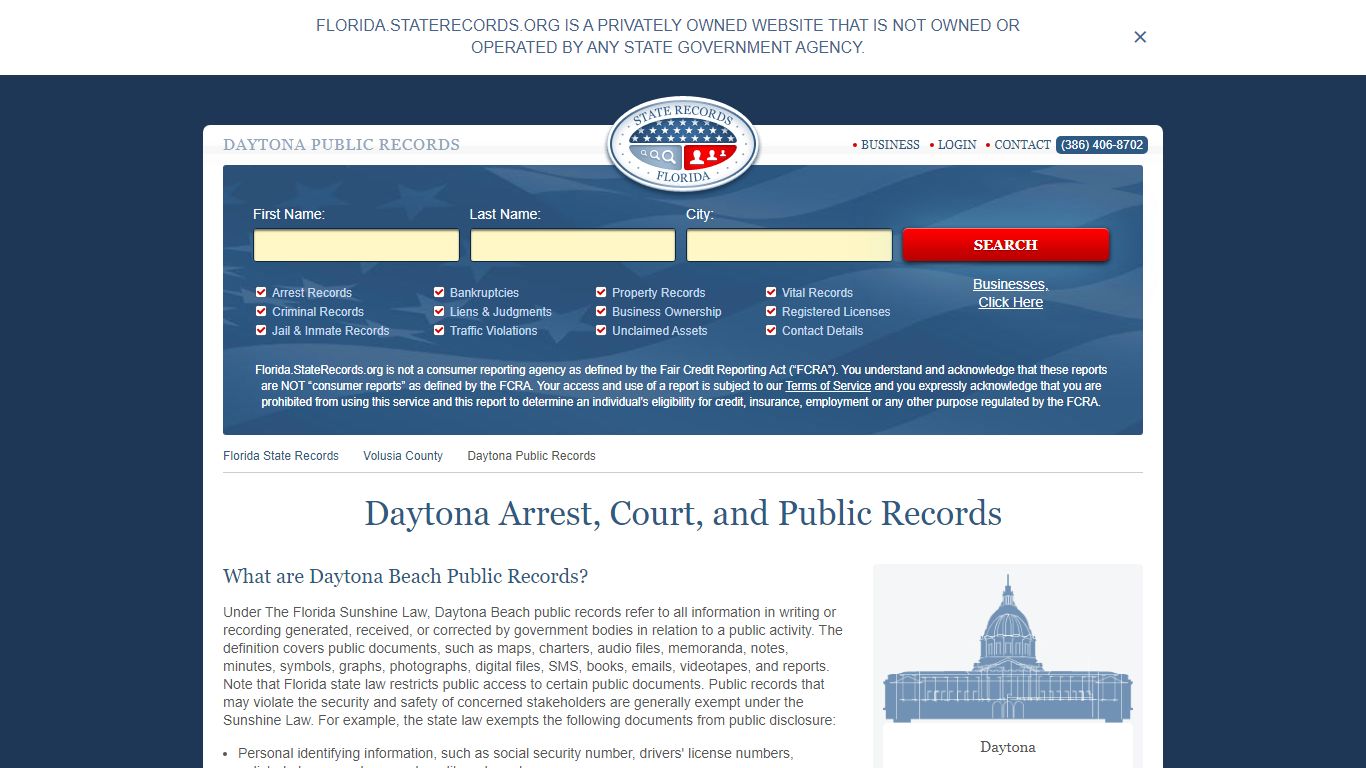 Daytona Arrest and Public Records | Florida.StateRecords.org